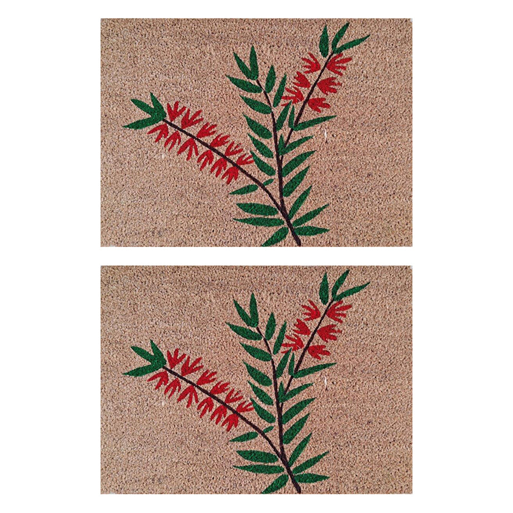 2PK Solemate PVC Coir Bottle Brush 40x55cm Stylish Durable Front Doormat