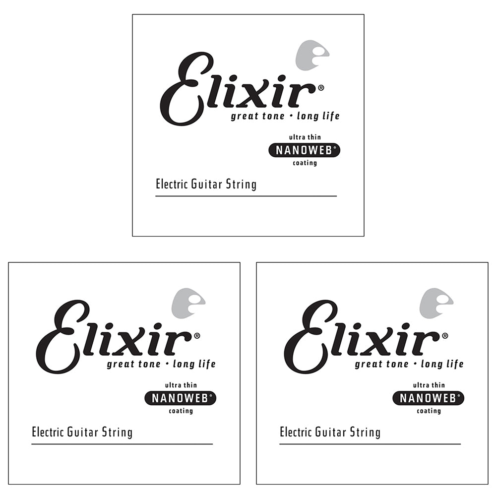 3PK Elixir #15252 Electric Guitar Nano Coating 0.052 Single String