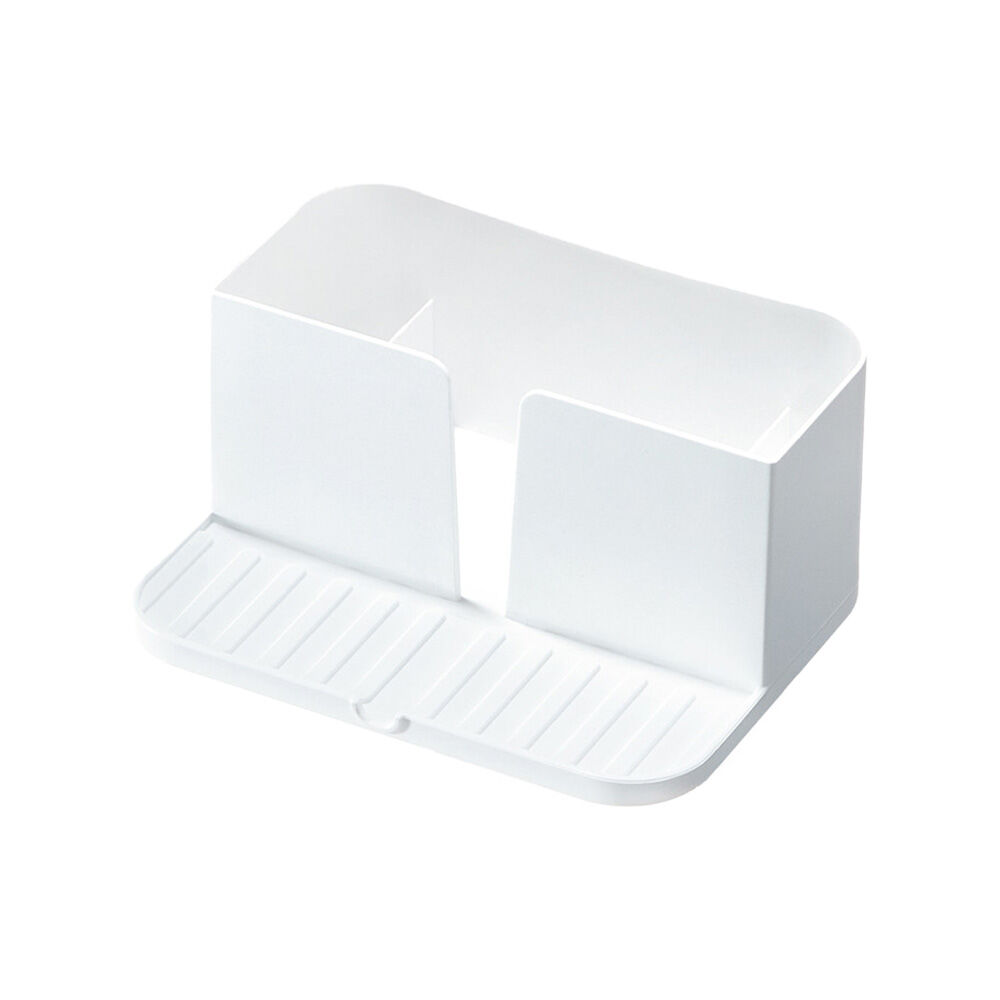 2PK iDesign Classic Plastic Sink Caddy w/ Tray Kitchen/Bathroom Organiser White