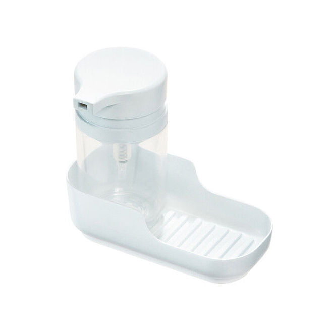 4pc iDesign Classic Plastic Soap Pump & Tray Kitchen Caddy 17.5cm - White