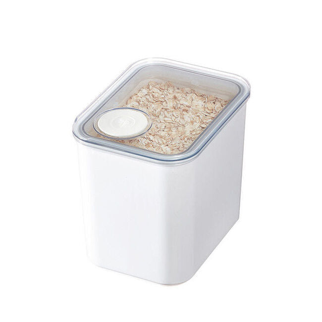2PK iDesign Crisp Plastic Pouring Food Canister w/ Airtight Lid White - Medium