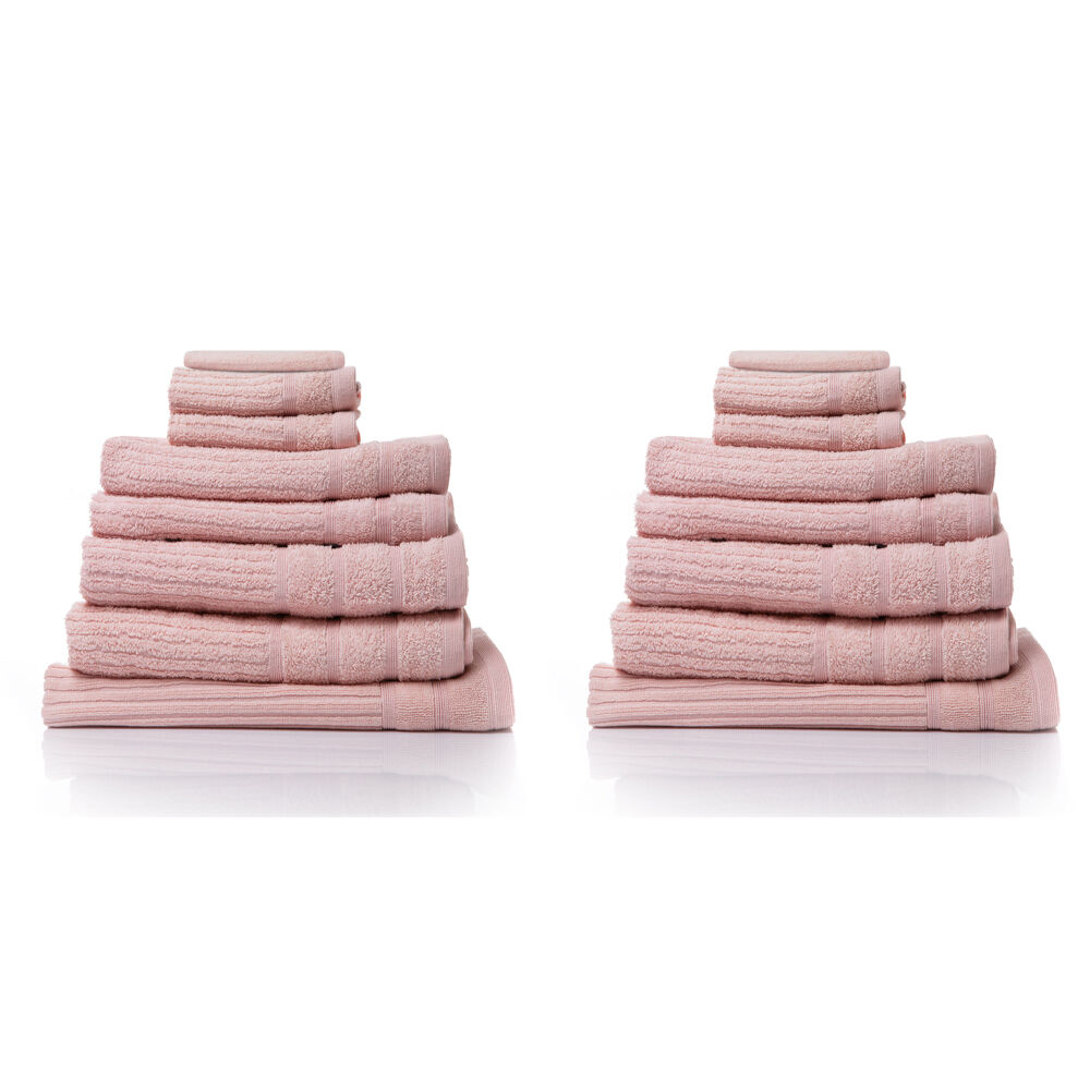 2x 8pc Royal Comfort Eden Egyptian Cotton Towel Pack - Blush