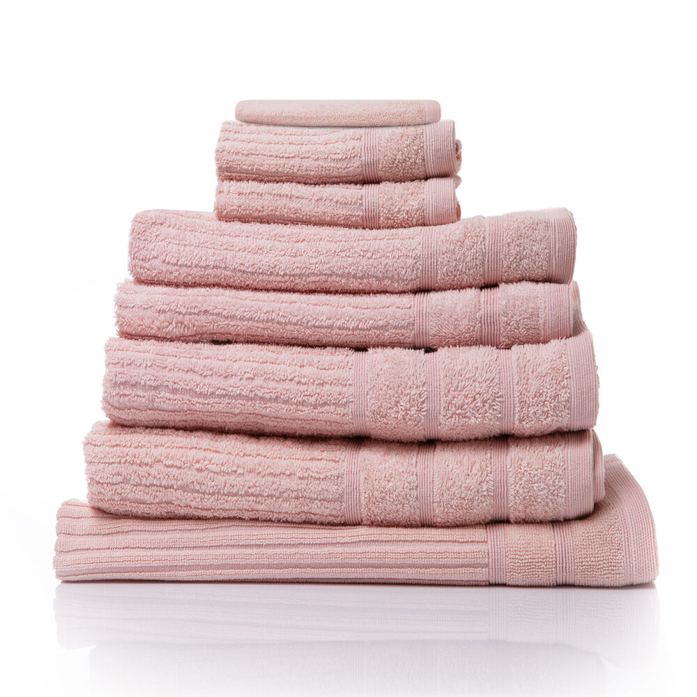 2x 8pc Royal Comfort Eden Egyptian Cotton Towel Pack - Blush