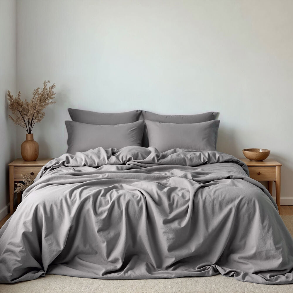 Royal Comfort Cotton Rich Sheet w/ 2x Pillowcases Set 1500TC Indigo