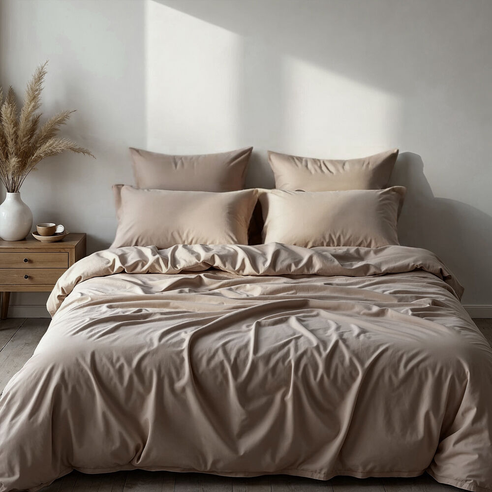 Royal Comfort Cotton Rich King Sheet w/ 2x Pillowcases Set 1500TC Stone