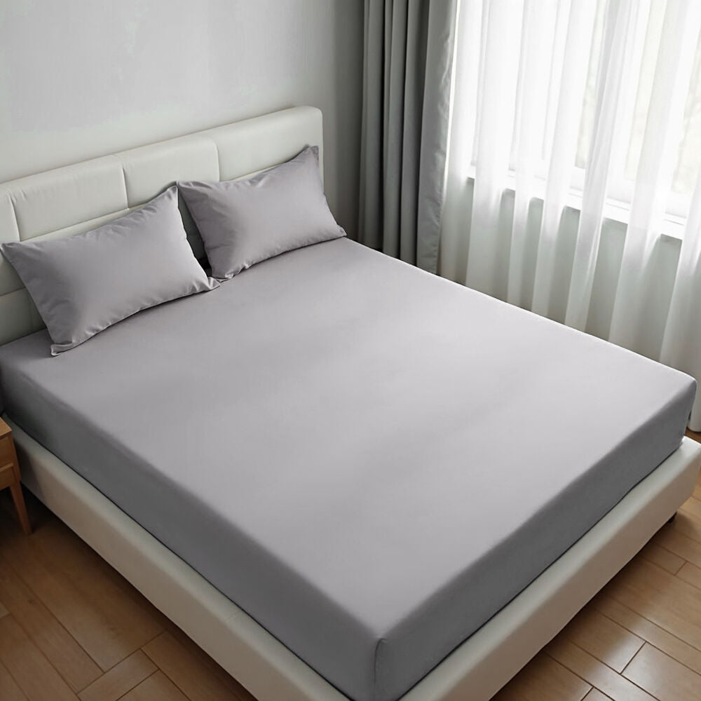 3pc Royal Comfort Double Fitted Sheet Set 1500TC Cotton Rich Indigo