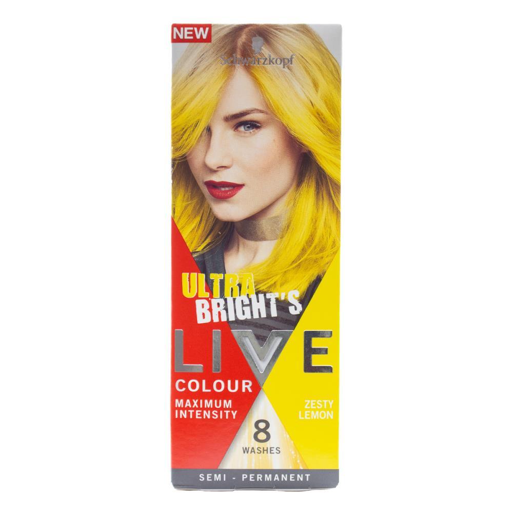 6PK Schwarzkopf Live Ultra Bright's Semi Permanent Hair Colour Zesty Lemon