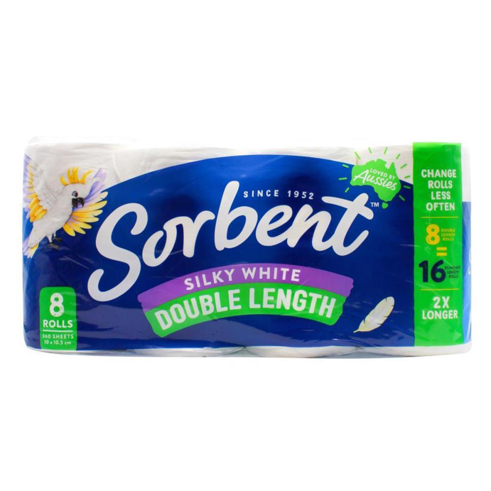 40pc Sorbent Toilet Tissue Double Length Embossed Rolls 360-Sheets
