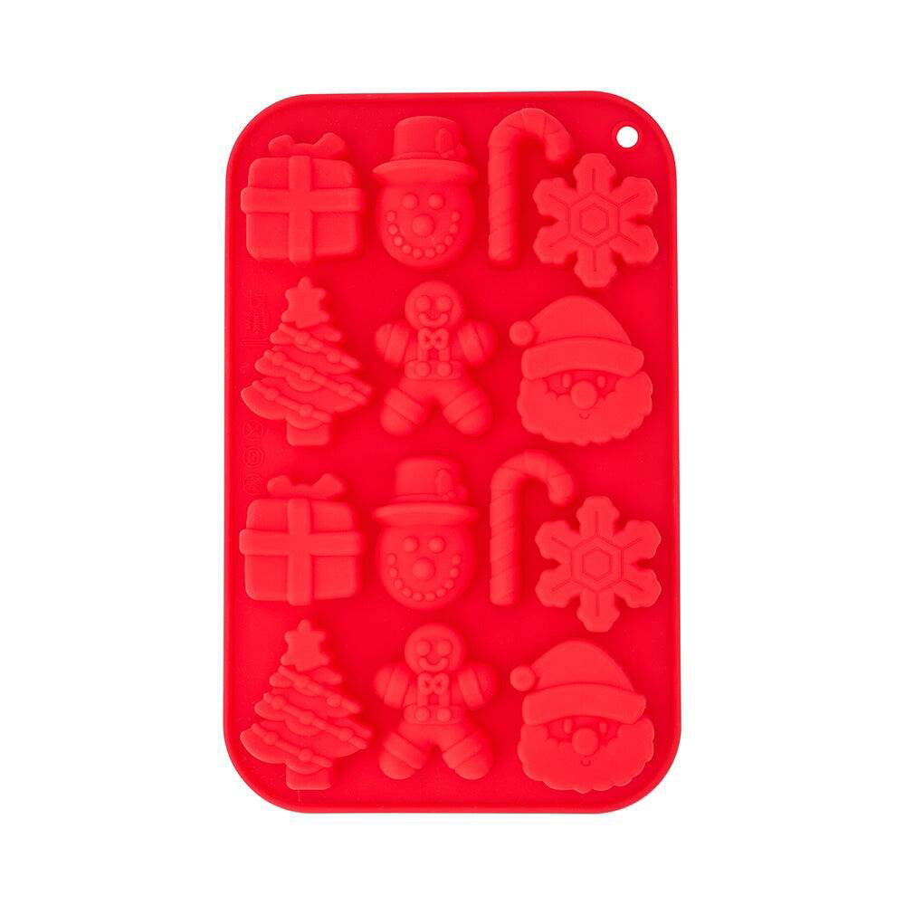 3PK Annabel Trends Festive Christmas Ice Cube Tray 20x13cm Red