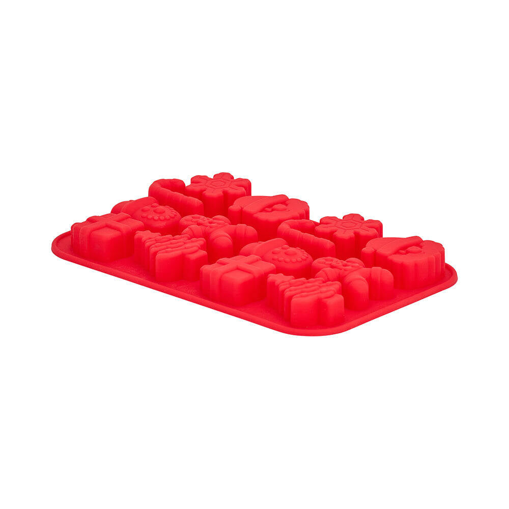 3PK Annabel Trends Festive Christmas Ice Cube Tray 20x13cm Red