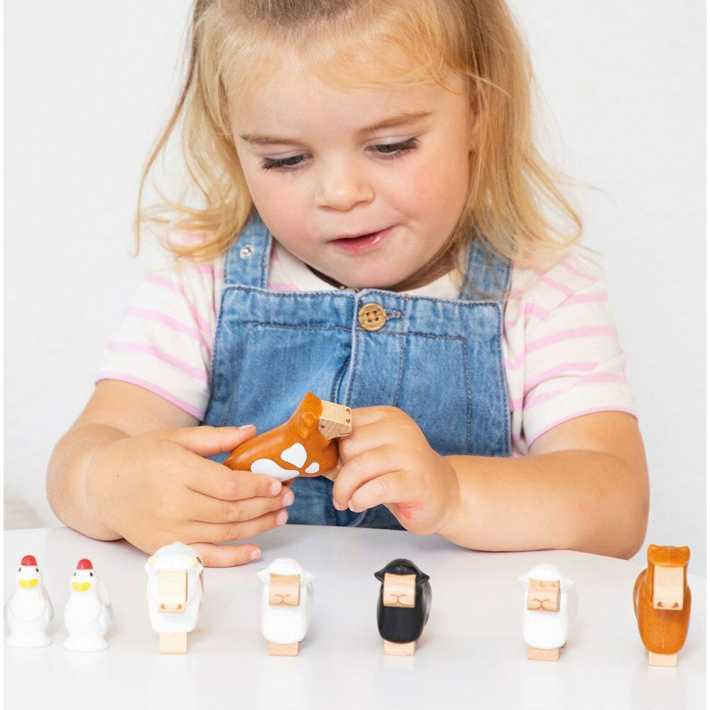 10pc Beleduc My Little World Farm Animals Set Educational Play Toy Kids - 3y+