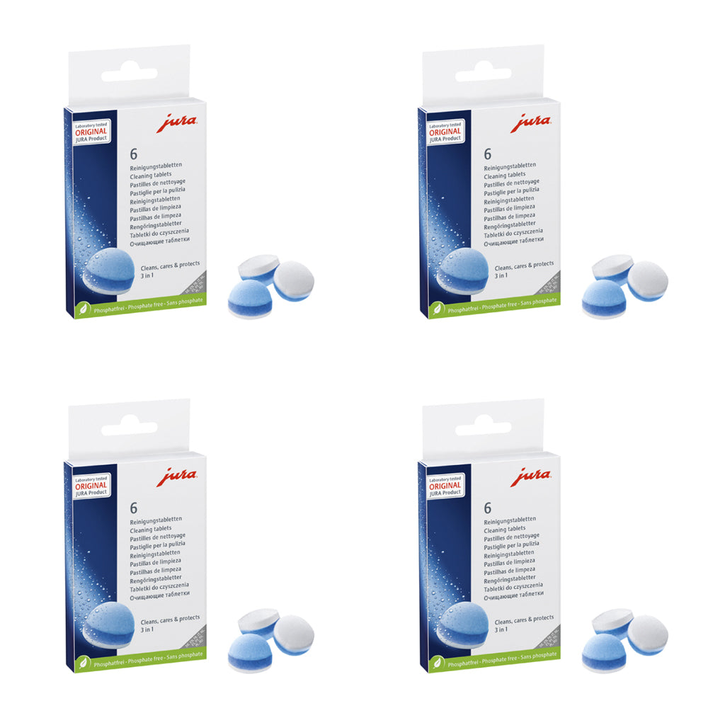 4x 6pc Jura 3-Phase Coffee Machine Cleaning/Flushing Tablets