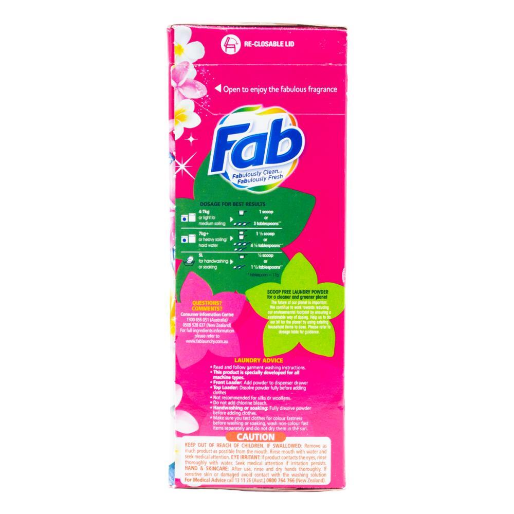 6PK Fab Laundry Powder Fresh Frangipani Front + Top Loader Clean Formula 2kg