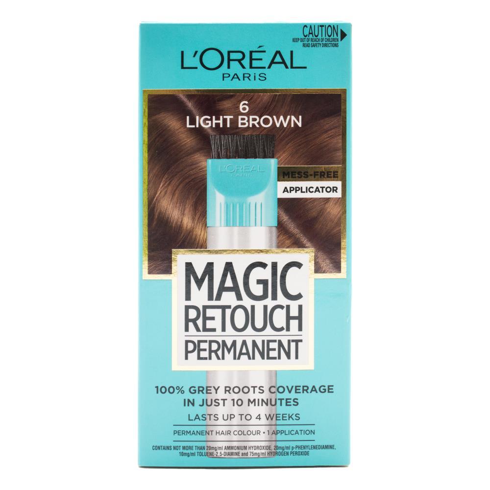 3PK Loreal Paris Magic Retouch Permanent Hair Colour Light Brown 6