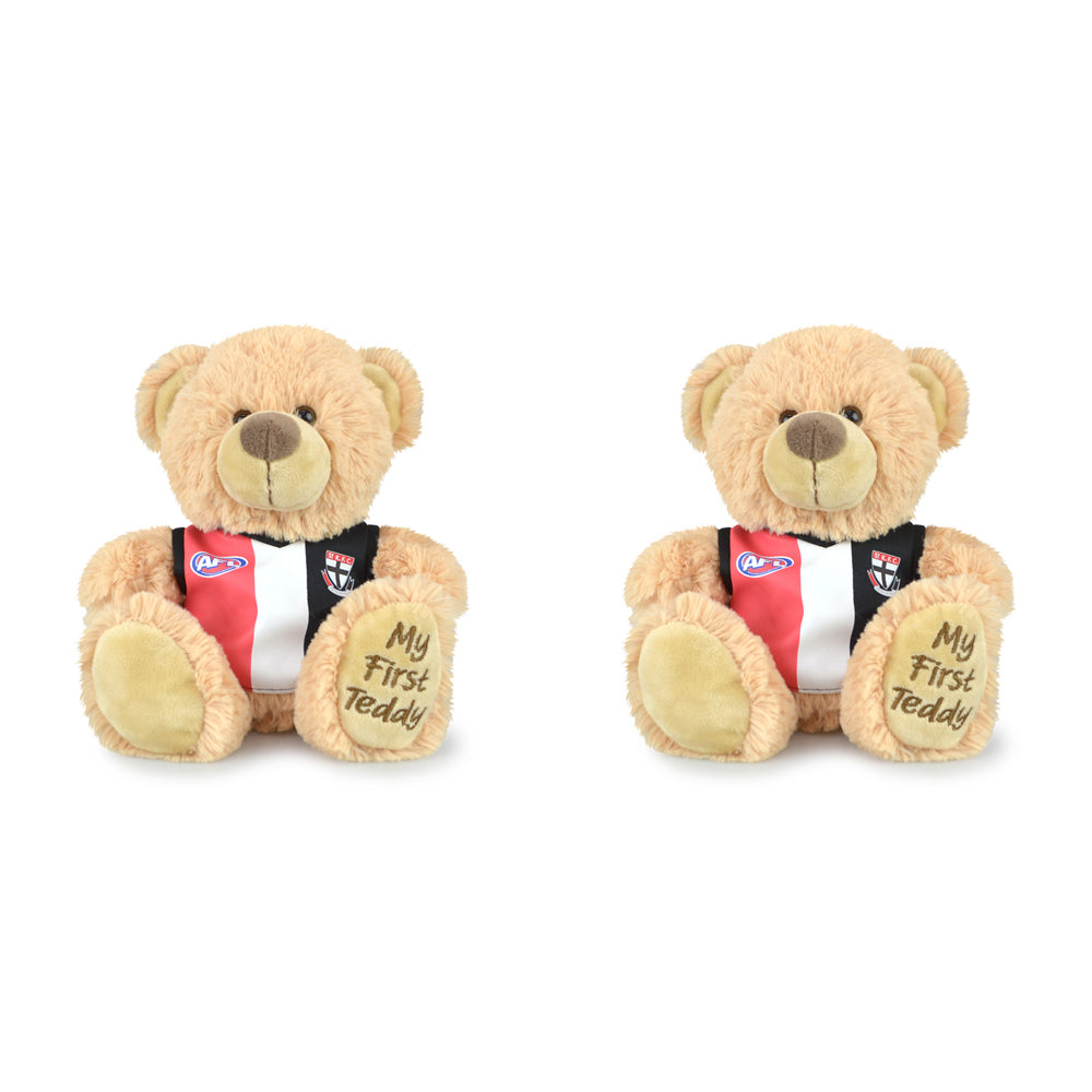 2PK AFL First Teddy St Kilda Bear Plush Toy 23cm - Beige