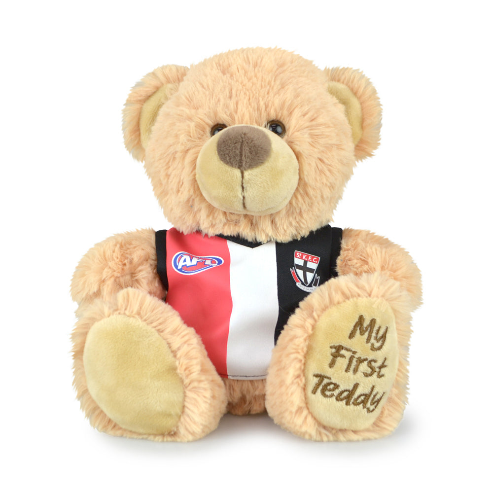 2PK AFL First Teddy St Kilda Bear Plush Toy 23cm - Beige