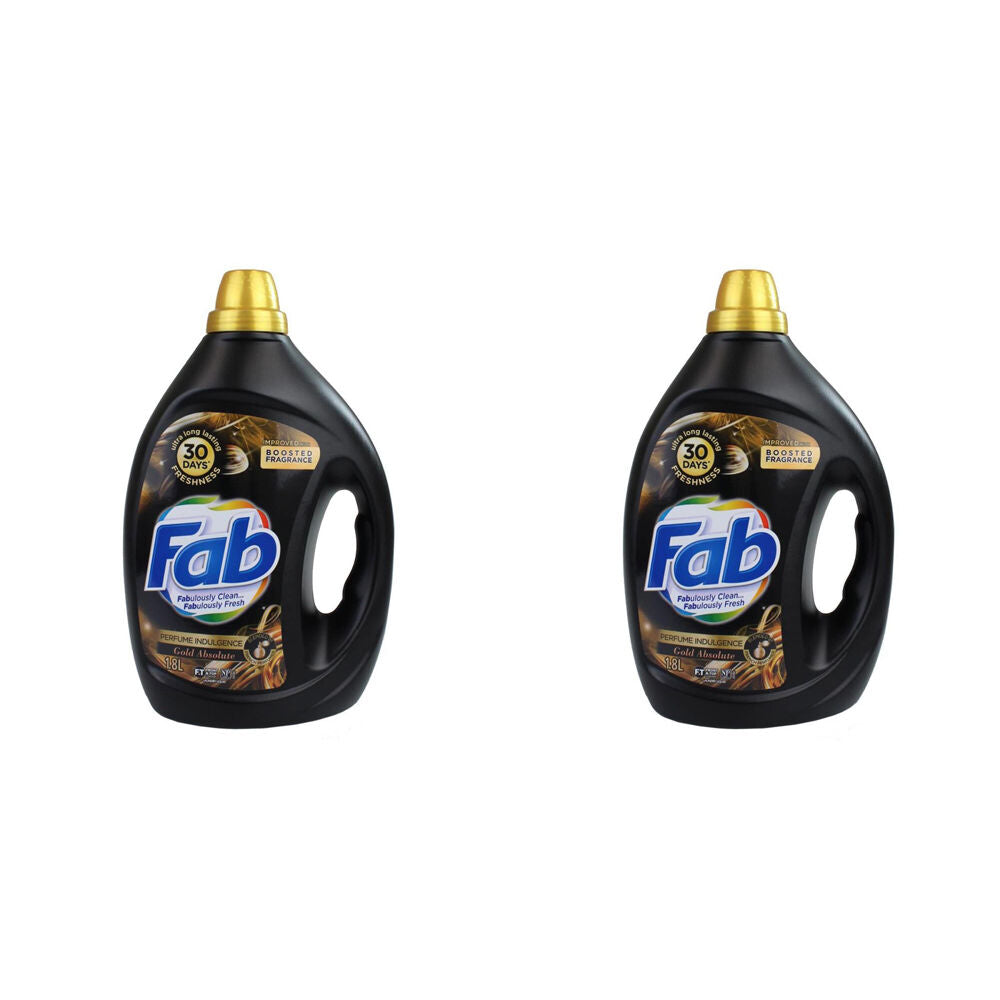 2PK Fab 1.8L Laundry Liquid Gold Absolute Perfume Indulgence Long Lasting