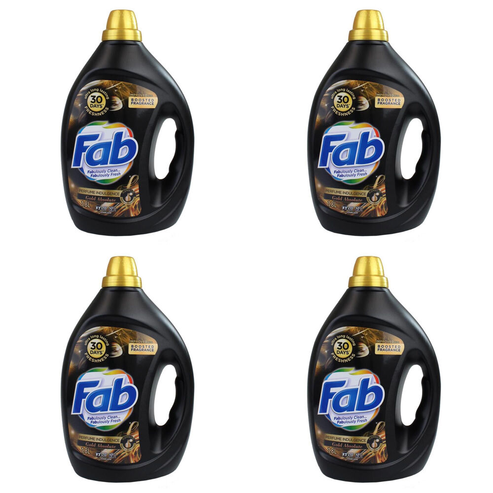 4PK Fab 1.8L Laundry Liquid Gold Absolute Perfume Indulgence Long Lasting