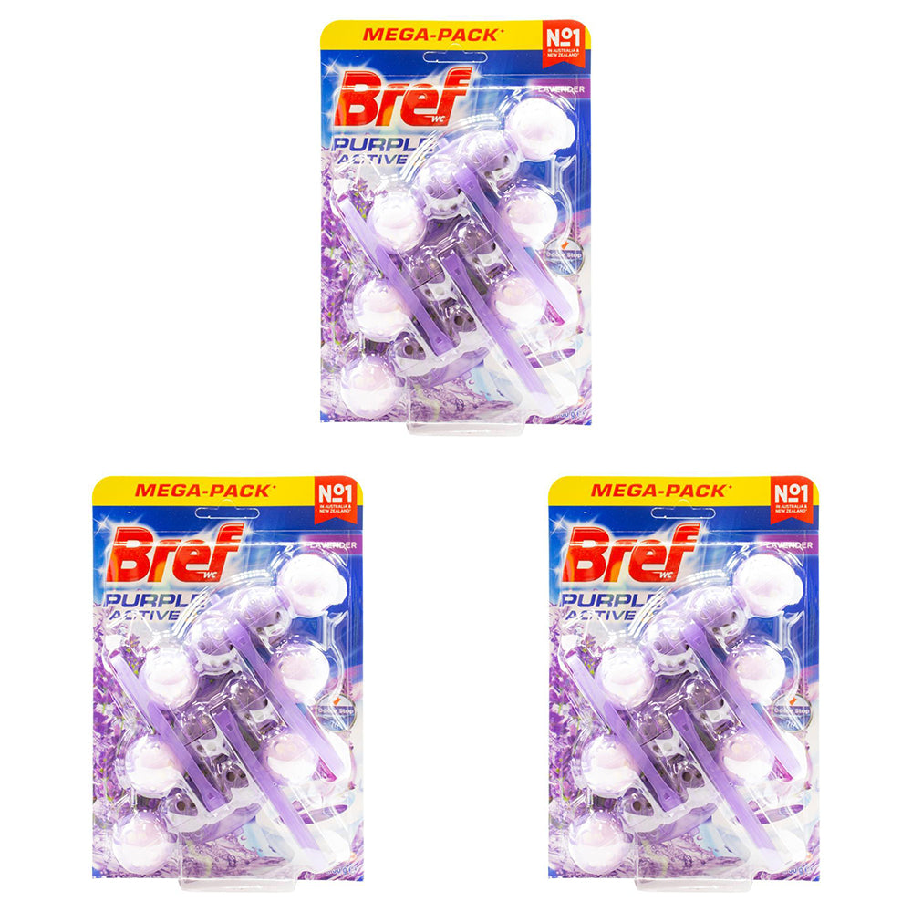 9pc Bref Toilet Cage Purple Active Bathroom Bowl Freshener 50g Lavender