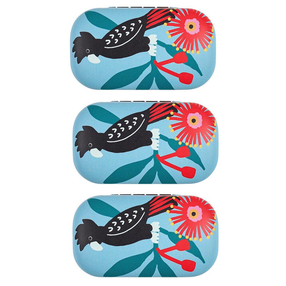 3PK Annabel Trends Safe Keeper Storage Case Organiser 8x5cm Black Cockatoo