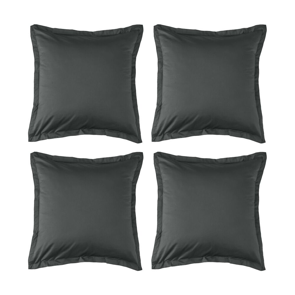4PK Grosvenor House 500TC Egyptian Cotton Tailored European Pillowcase Charcoal