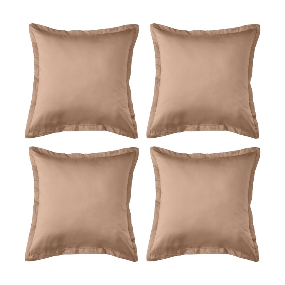 4PK Grosvenor House 500TC Egyptian Cotton Tailored European Pillowcase Clay