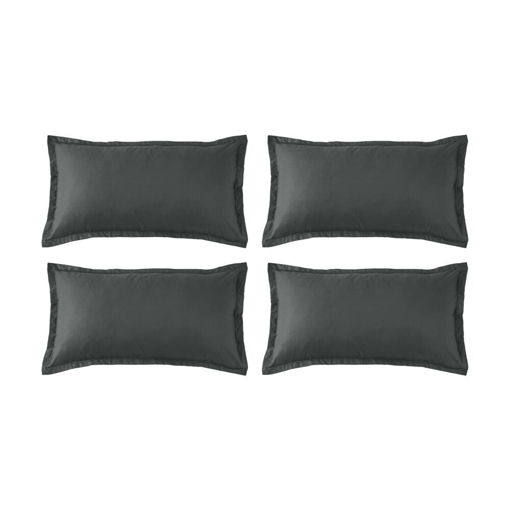 4PK Grosvenor House 500TC Egyptian Cotton King Tailored Pillowcase Charcoal