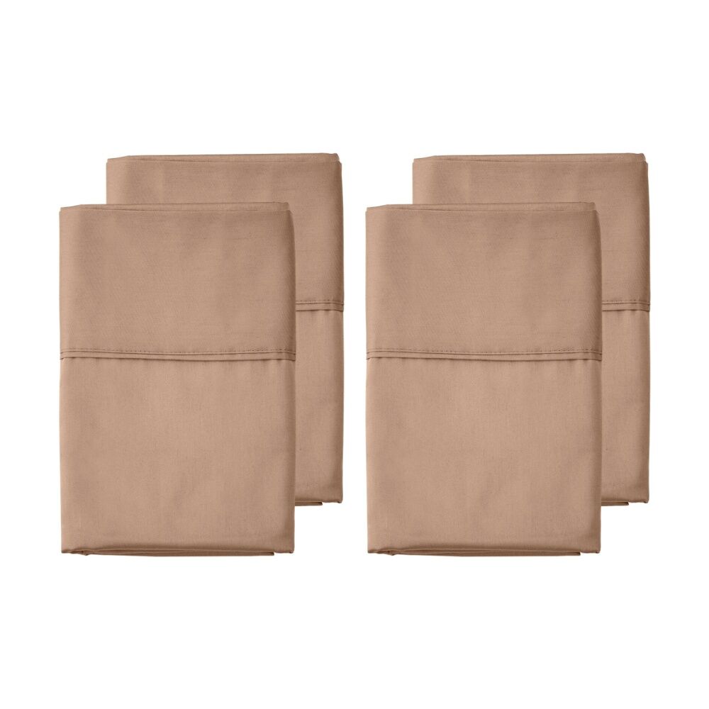 2x 2pc Grosvenor House 500TC Egyptian Cotton Standard Pillowcases Clay