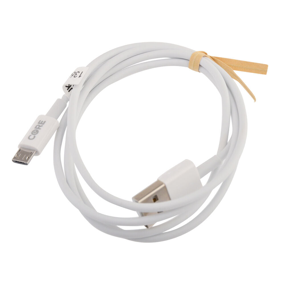 2PK Core Essentials USB-A to Micro USB Cable Charging Cord 2m - White