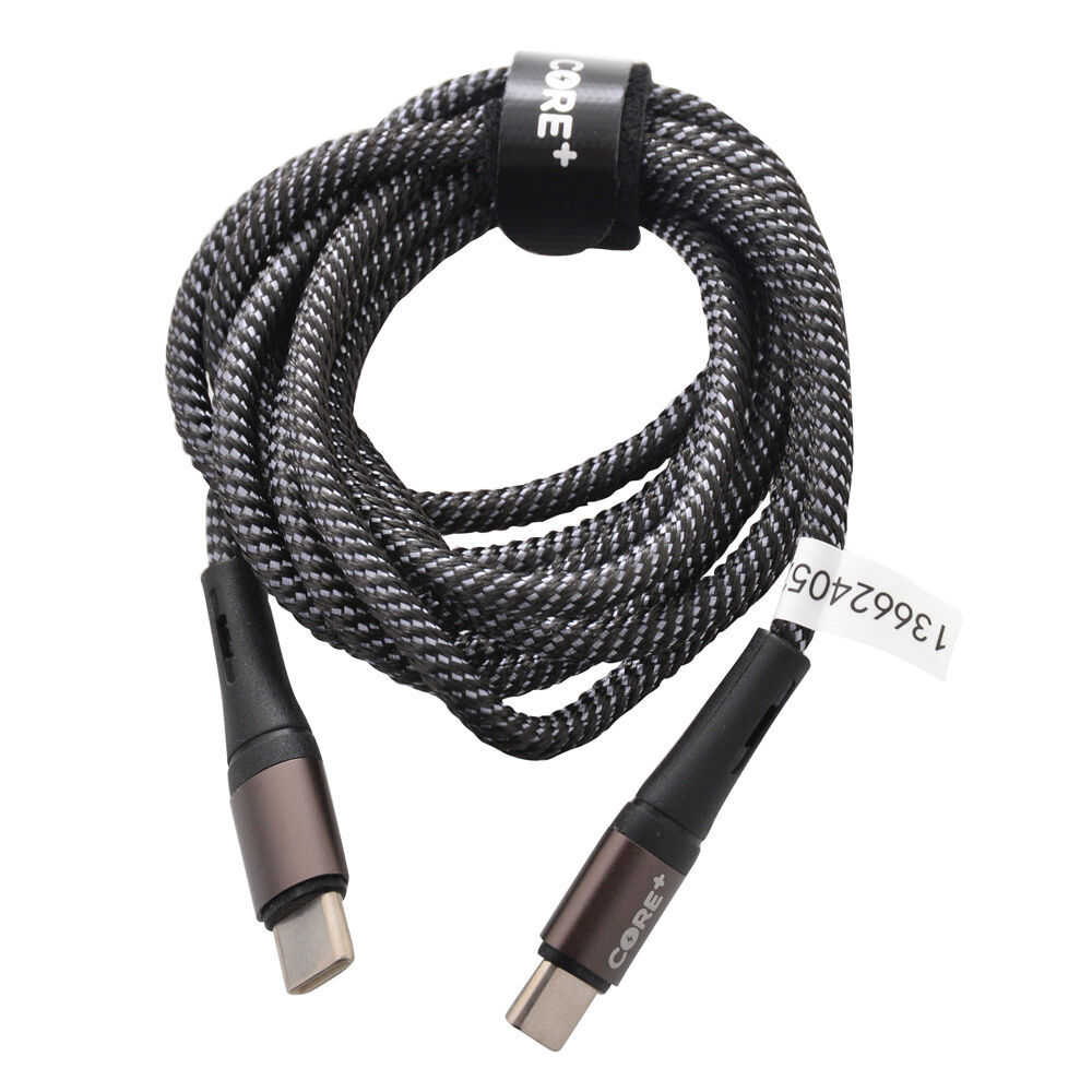 2PK Core+ USB-C to Type C Braided Charging Cable 1.5m For Samsung iPhone - Grey