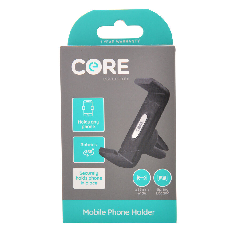 2PK Core Essentials Car Vent Mobile Phone Holder Universal - Black