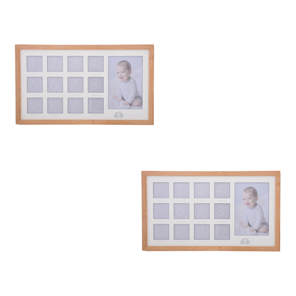 2PK Gibson Gifts Bamboo Baby Nursery Collage Picture Frame Photo Holder
