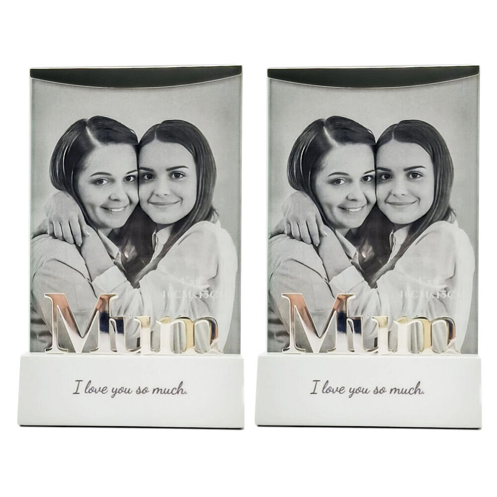 2PK Gibson Gifts Silver Sentiment Mum Photo Frame 4x6'' Decor