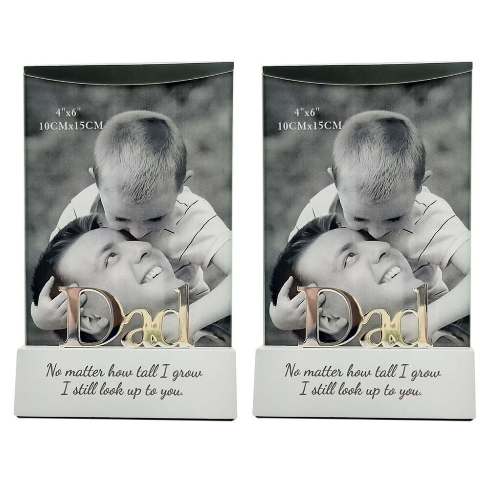 2PK Gibson Gifts Silver Sentiment Dad Photo Frame 4x6'' Decor