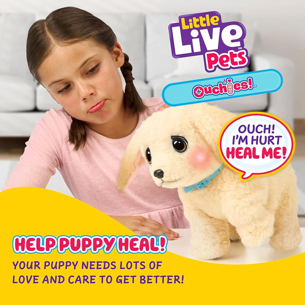 Little Live Pets Ouchies Single Pk Interactive Puppy Plush Toy