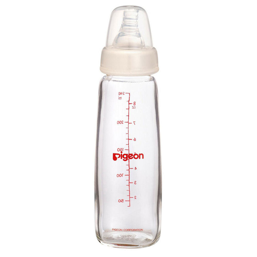 2x Pigeon Slim Neck Peristaltic Glass Bottle 240mL