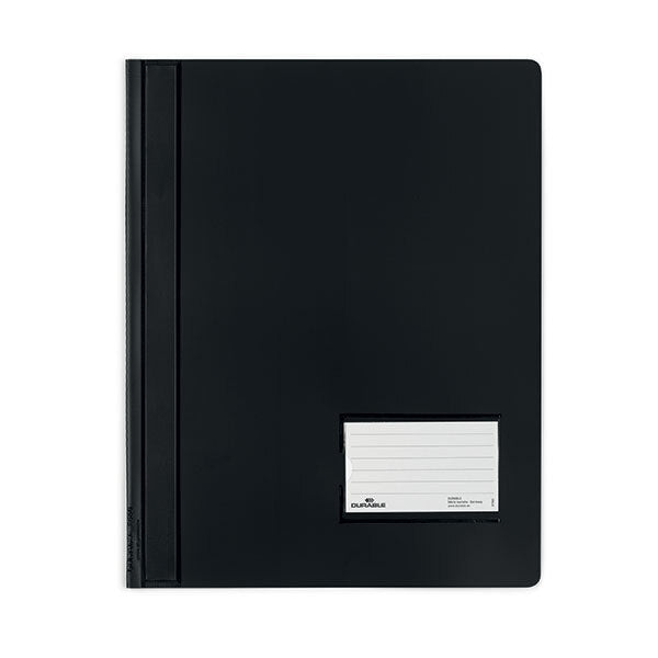 5x Durable Premium Extra Wide Flat File A4 Folder - Translucent/Black