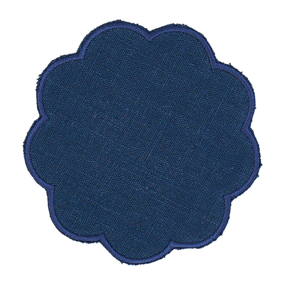 8pc Annabel Trends Scallop Edge Stonewashed Coaster Set 10cm - Navy