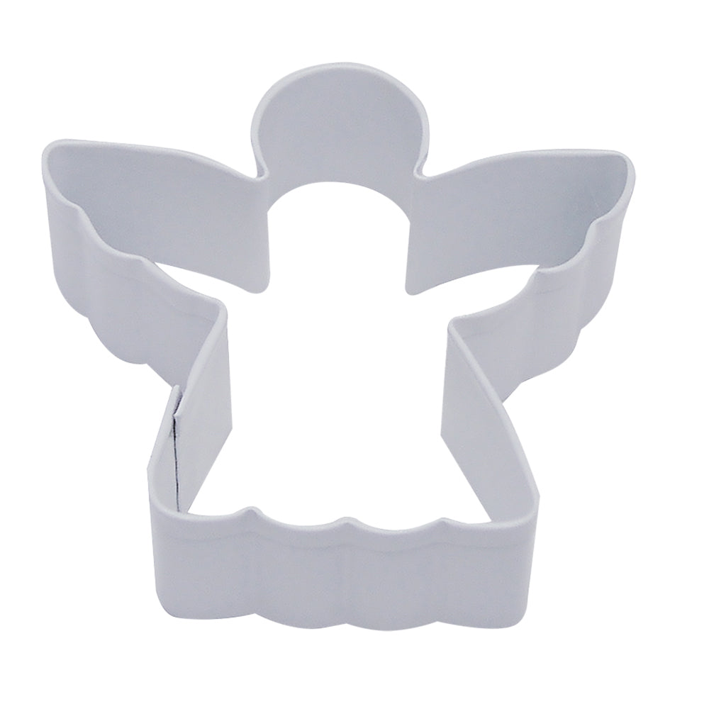 8PK R&M Angel Cookie Cutter Polyresin Coated Steel 7.75cm - White