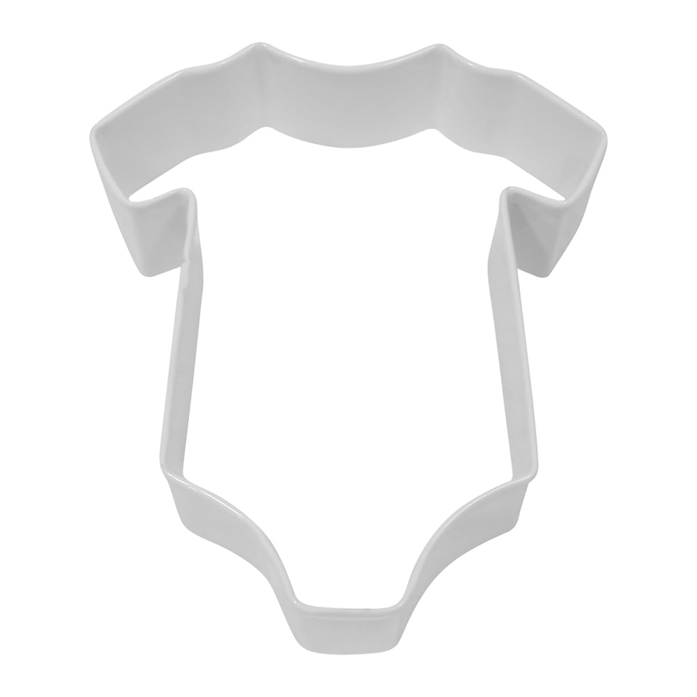 8PK R&M Baby Bodysuit Cookie Cutter Polyresin Coated Steel 10cm - White
