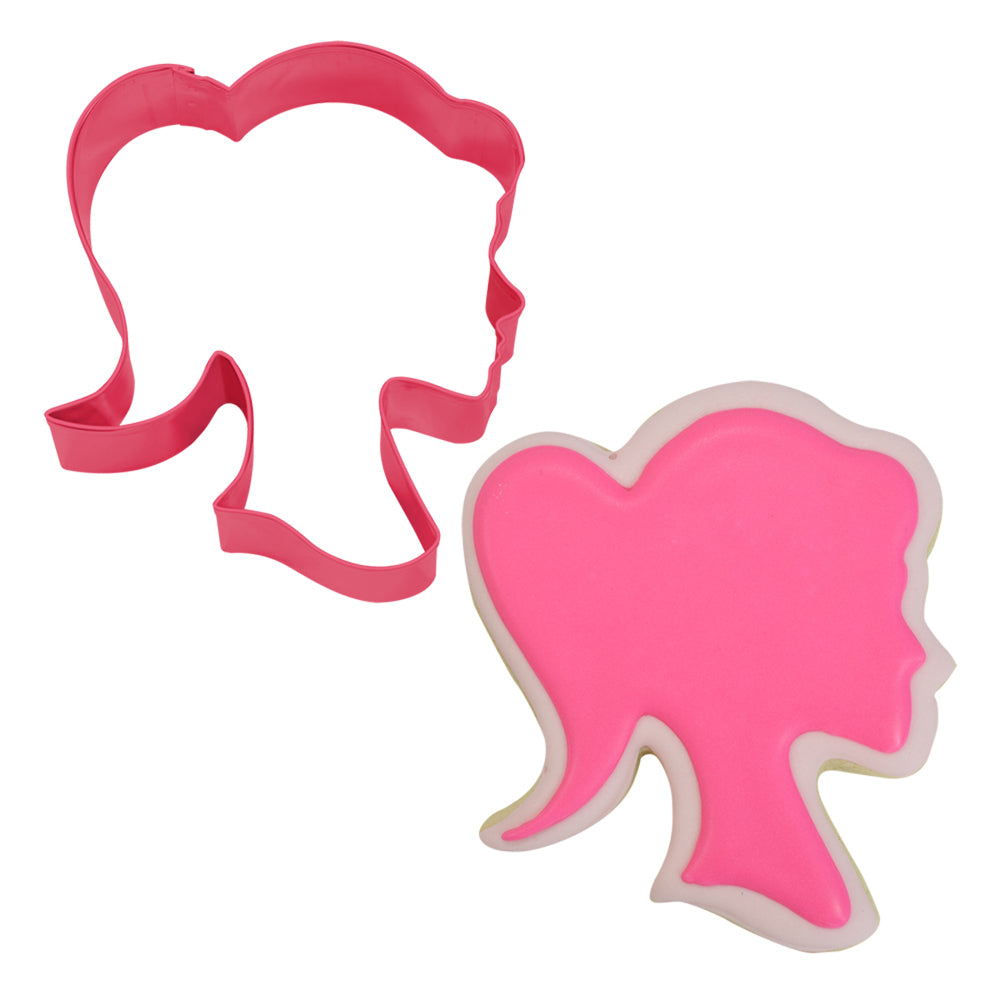 8PK R&M Girl Doll Head Cookie/Biscuit Cutter 9cm - Fuchsia