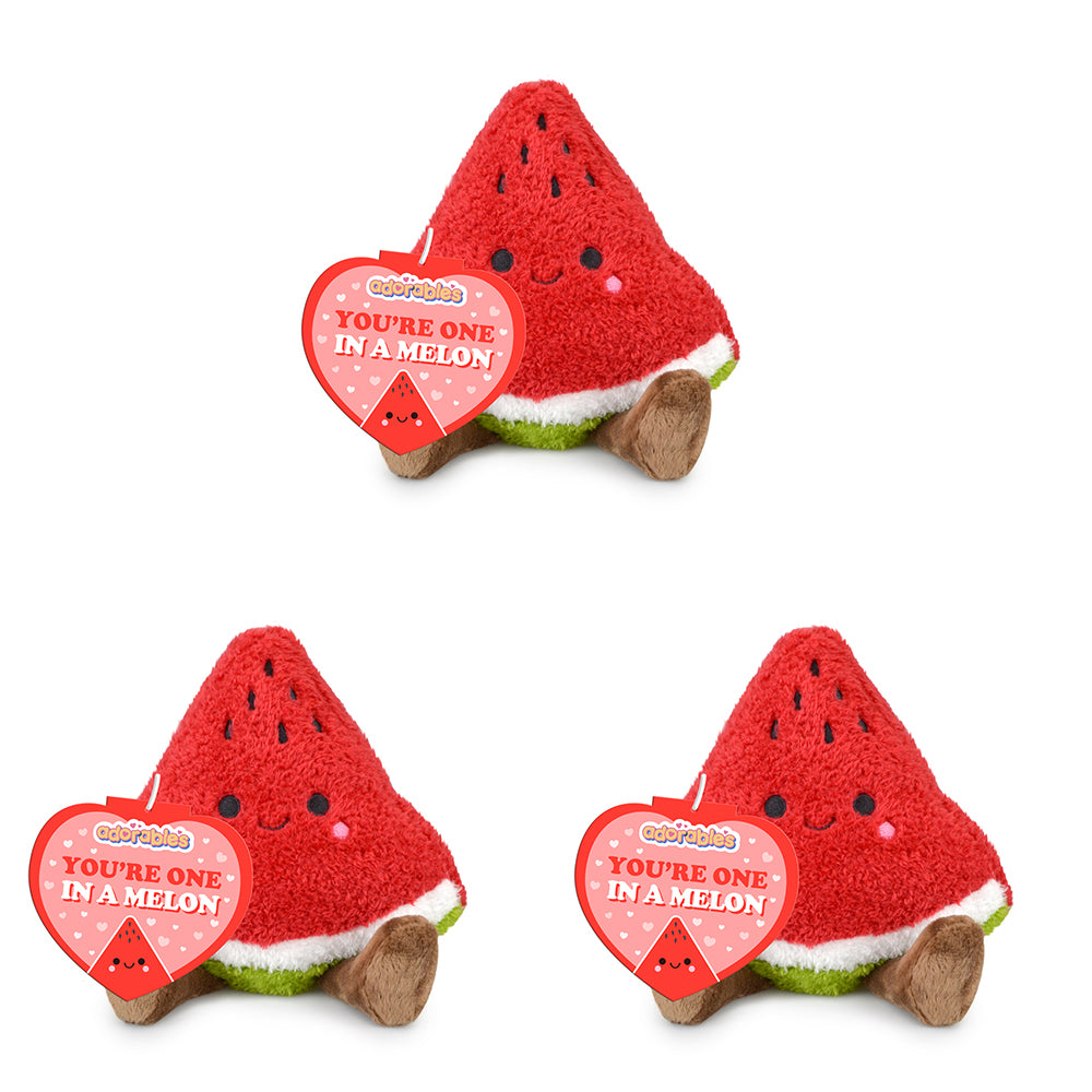 3PK Adorables Watermelon Fruit Plush Soft Toy 20cm - Red