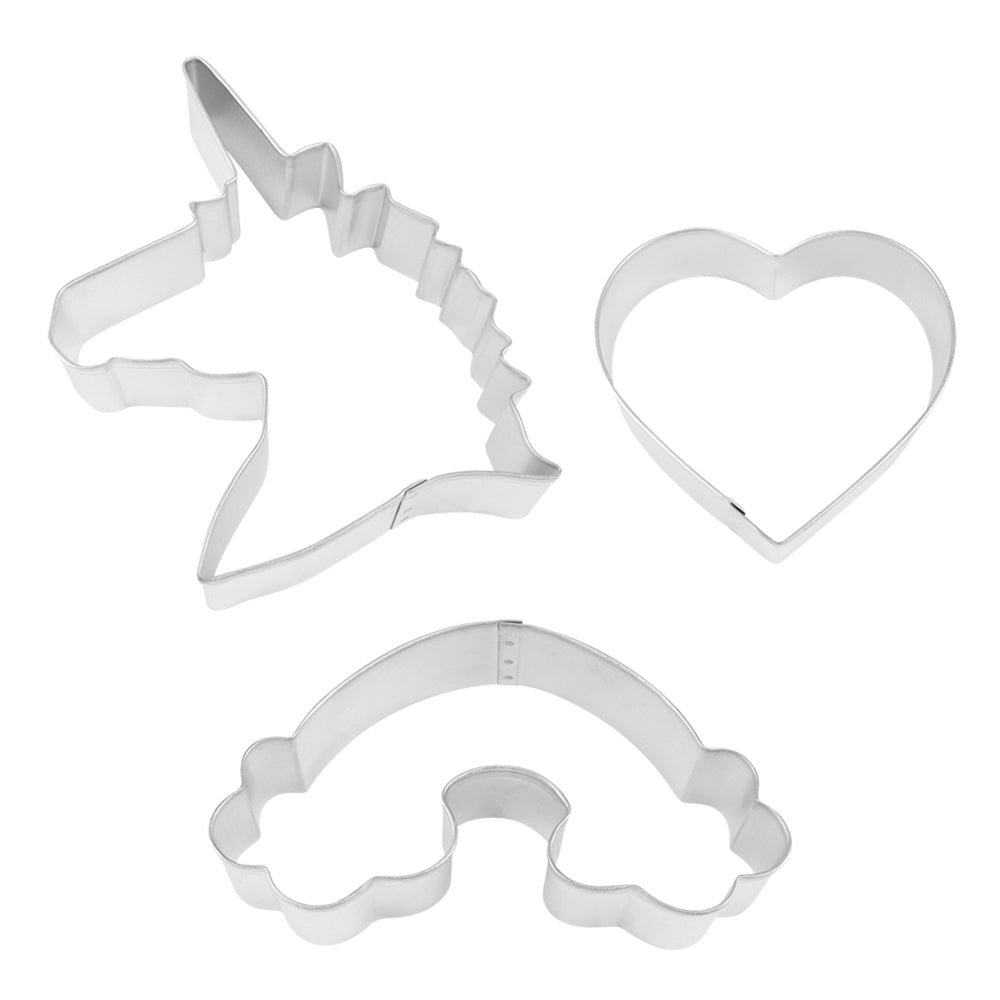 9pc R&M Stainless Steel Unicorn Cookie Cutter Set - Silver