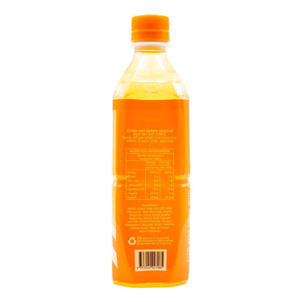 20PK Aloe Mate 500ml Aloe Vera Juice Drink Bottle - Peach
