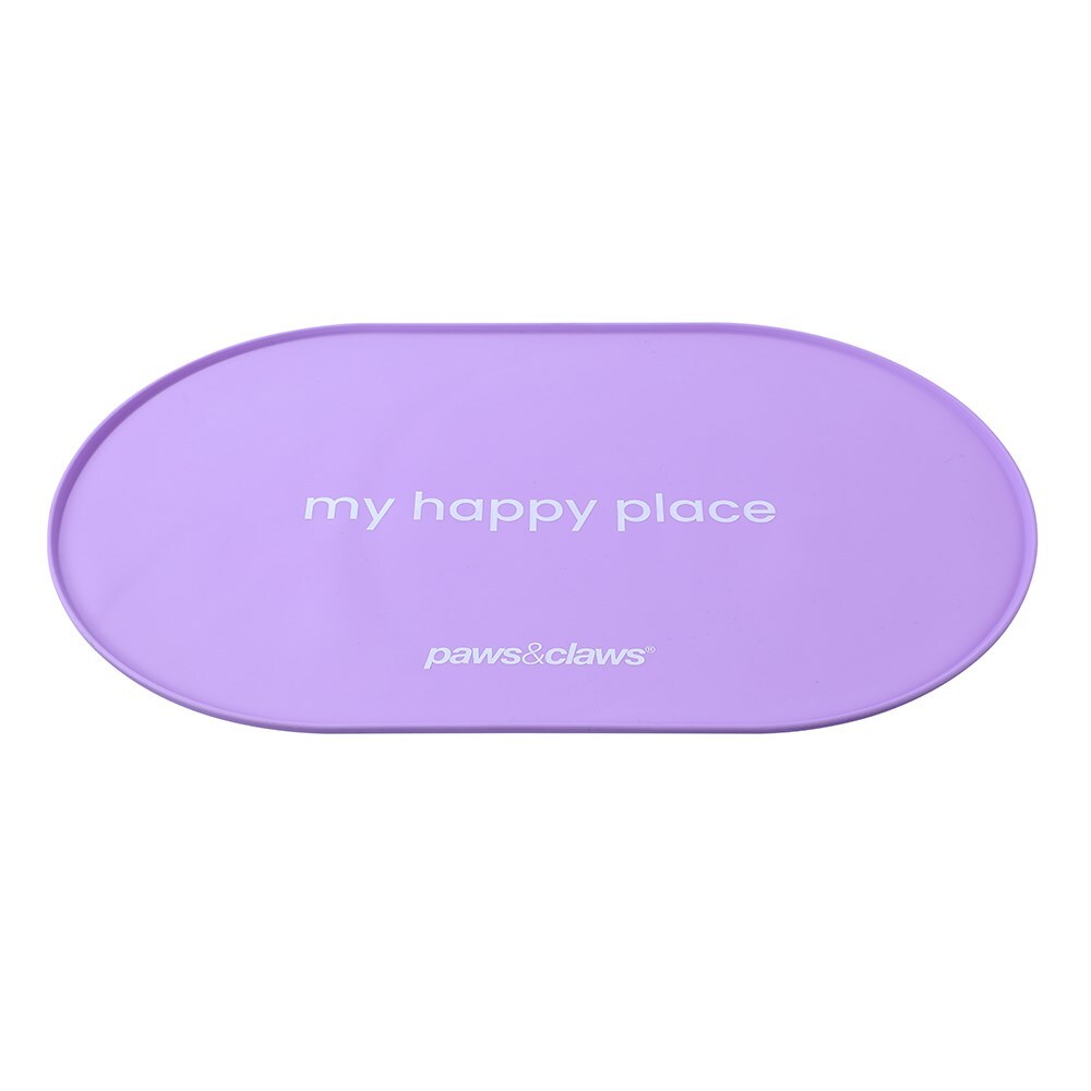 3PK Paws & Claws Pet 48x30cm Non-Slip Oval Silicone Food Mat - Assorted