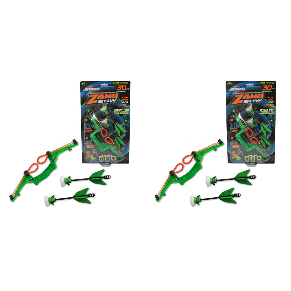 2PK Zing Air Storm Zano Bow Indoor Archery Set - Green 5y+