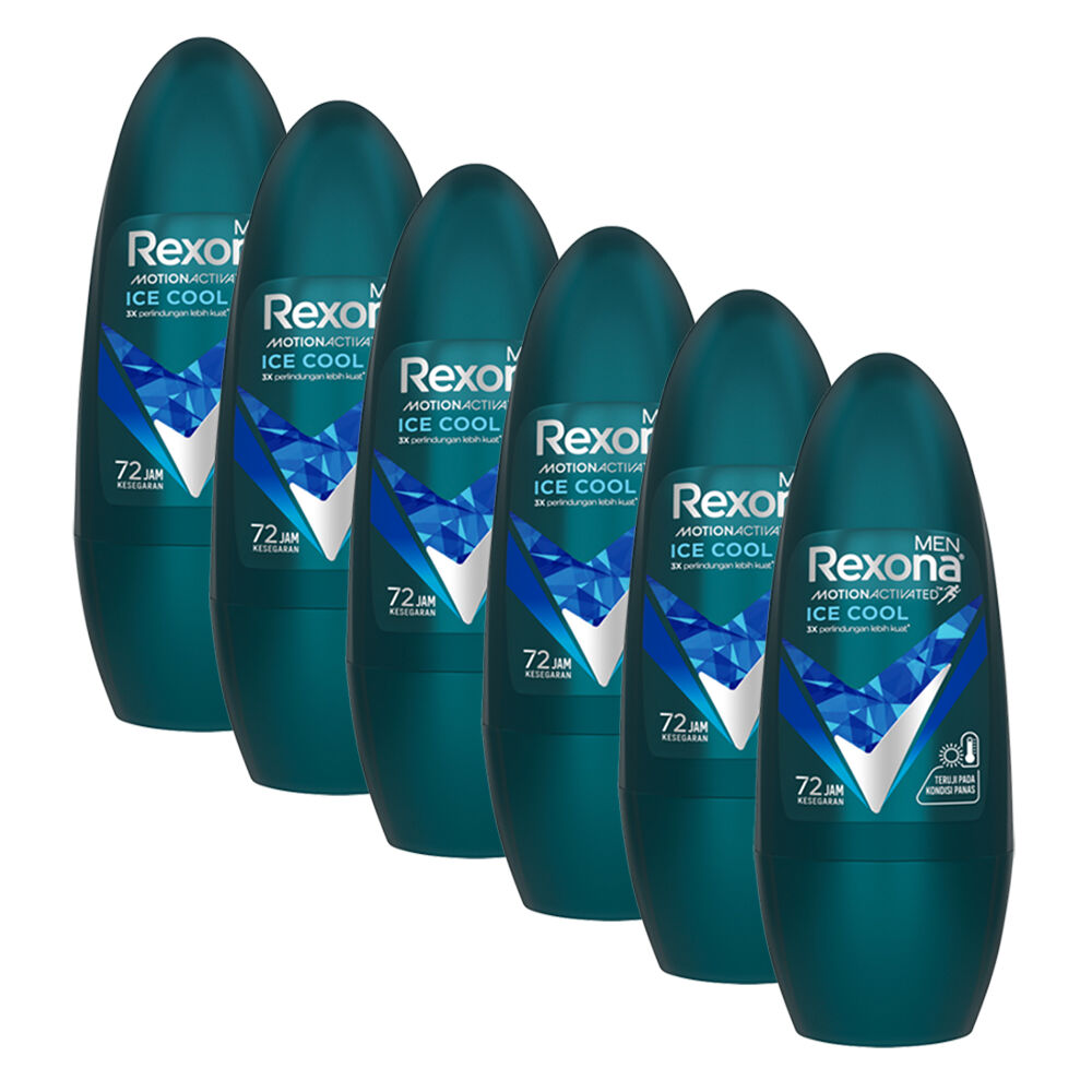 6PK Rexona Men Anti-Perspirant Underarm Roll On Deodorant 45ml Ice Cool