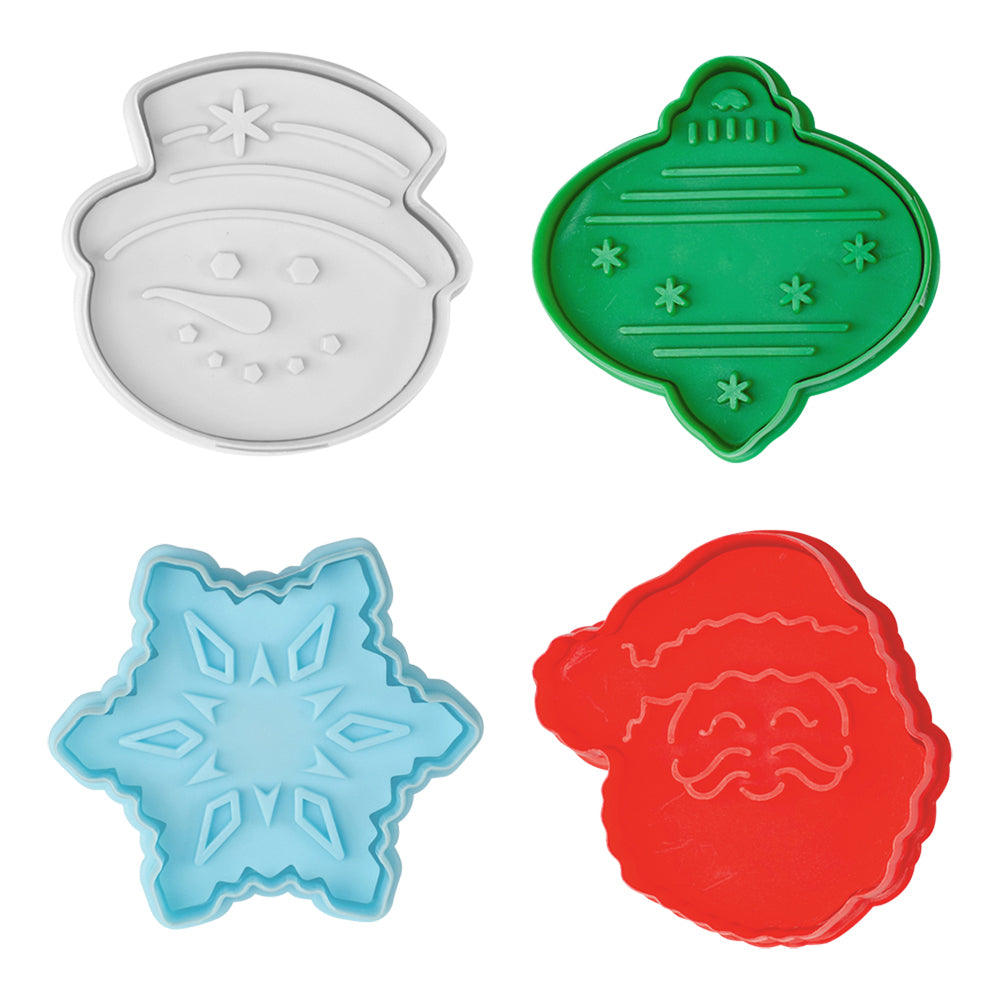 8pc R&M Christmas 3D Pastry & Cookie Coloured Stamper Set 7cm