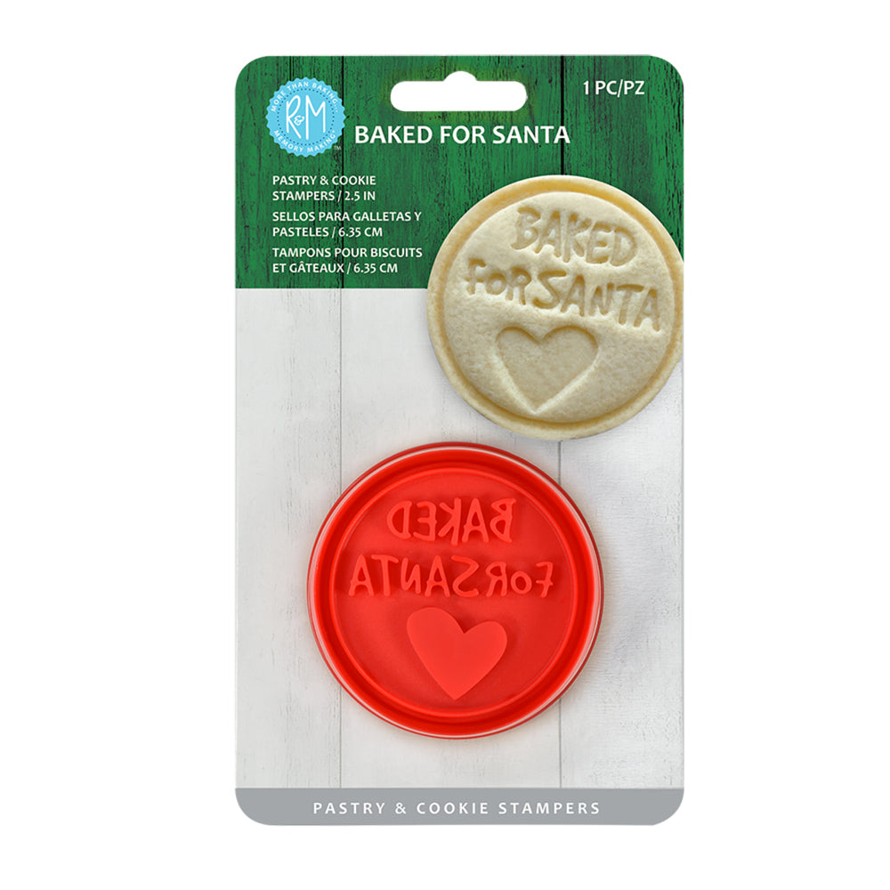 6PK R&M Baked For Santa Pastry & Cookie Stamper 6.4cm - Red