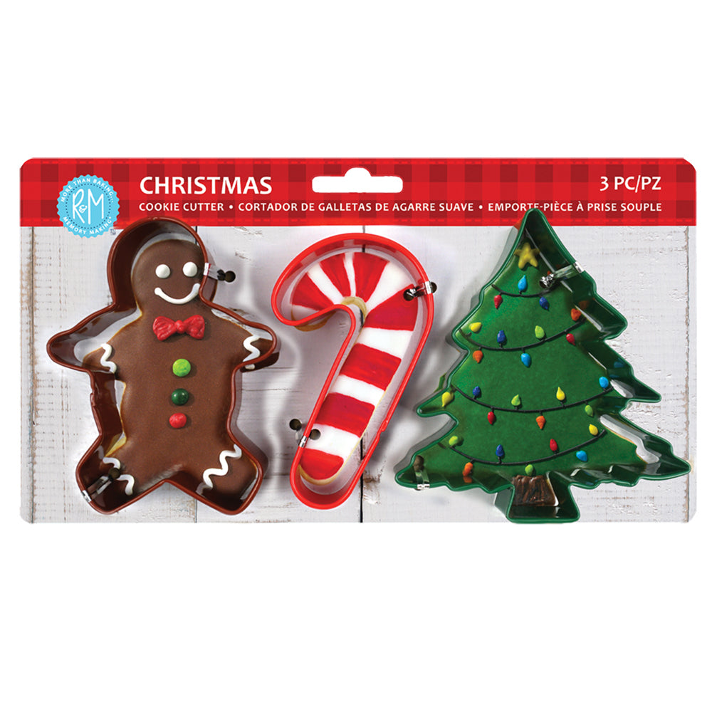 9pc R&M Xmas Polyresin Coated Steel Coloured Cookie Cutter Set